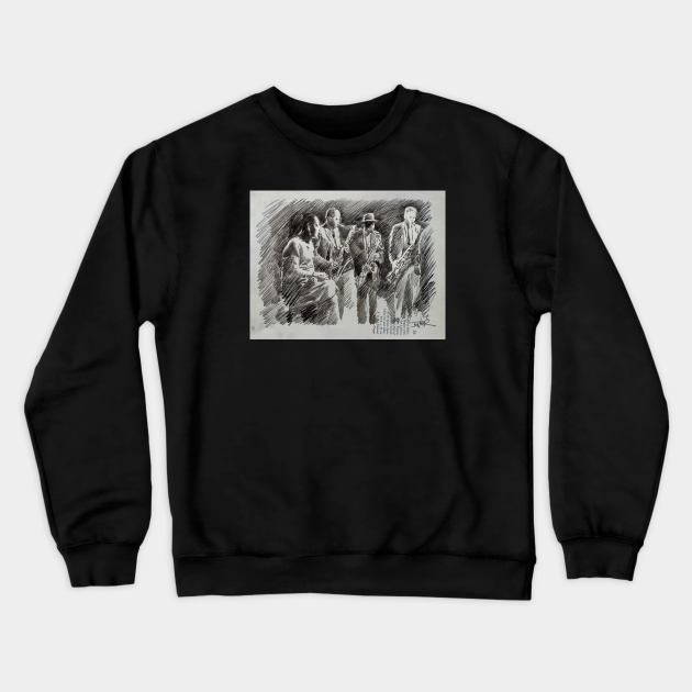 Jazz night Crewneck Sweatshirt by Loui Jover 